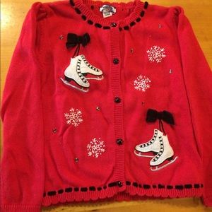 Hartstrings red ice skating sweater